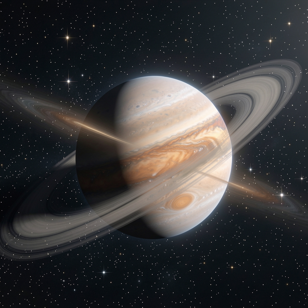 Representación del planeta Mercurio con trayectoria orbital sobre fondo estelar
